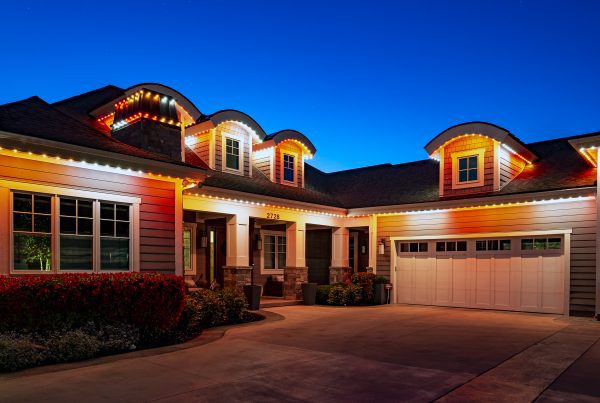 Orange and white outdoor lights